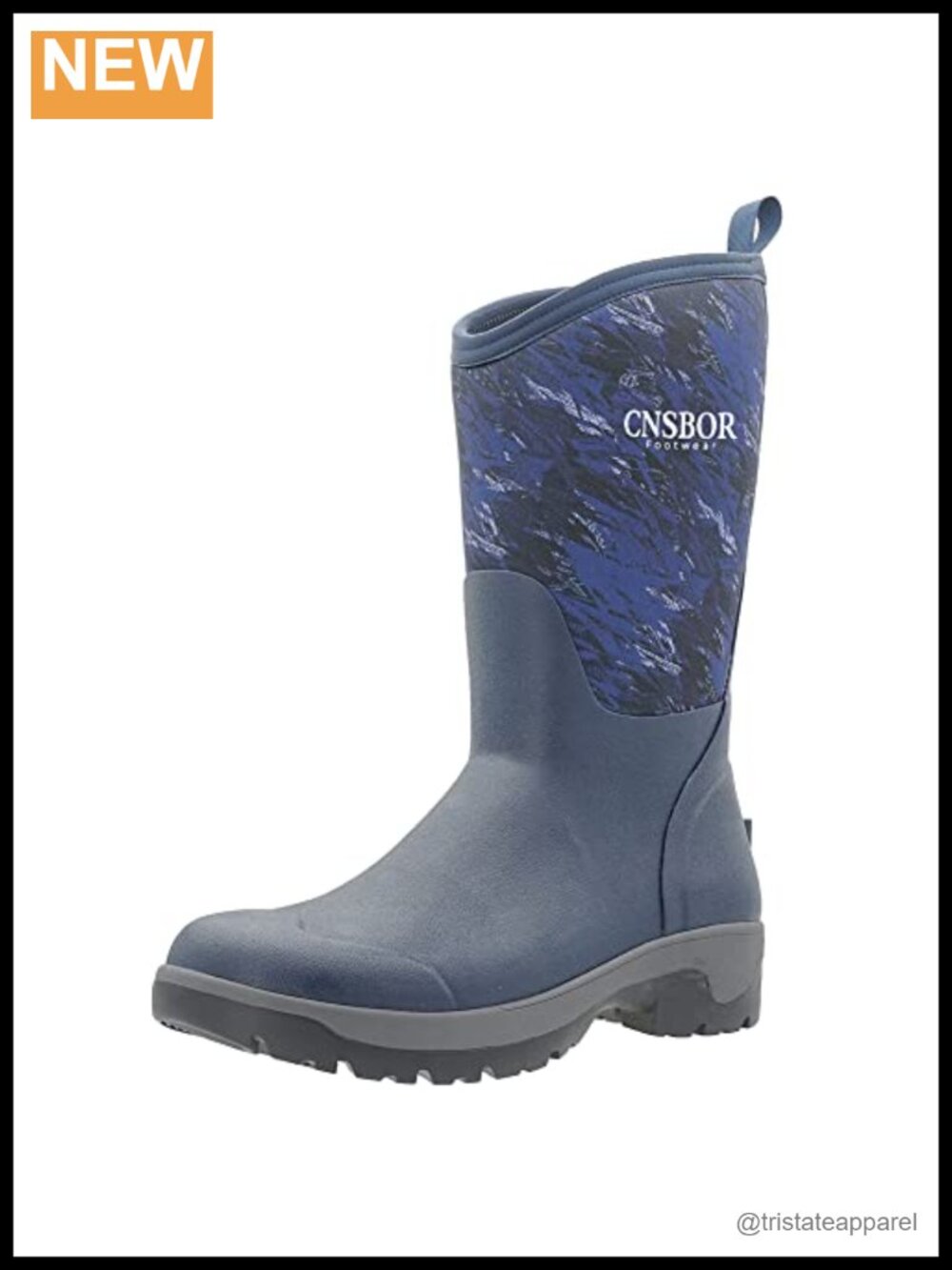 Men's Waterproof Rubber Neoprene Rain Boots Insulated Non-Slip Mid-Calf for Work